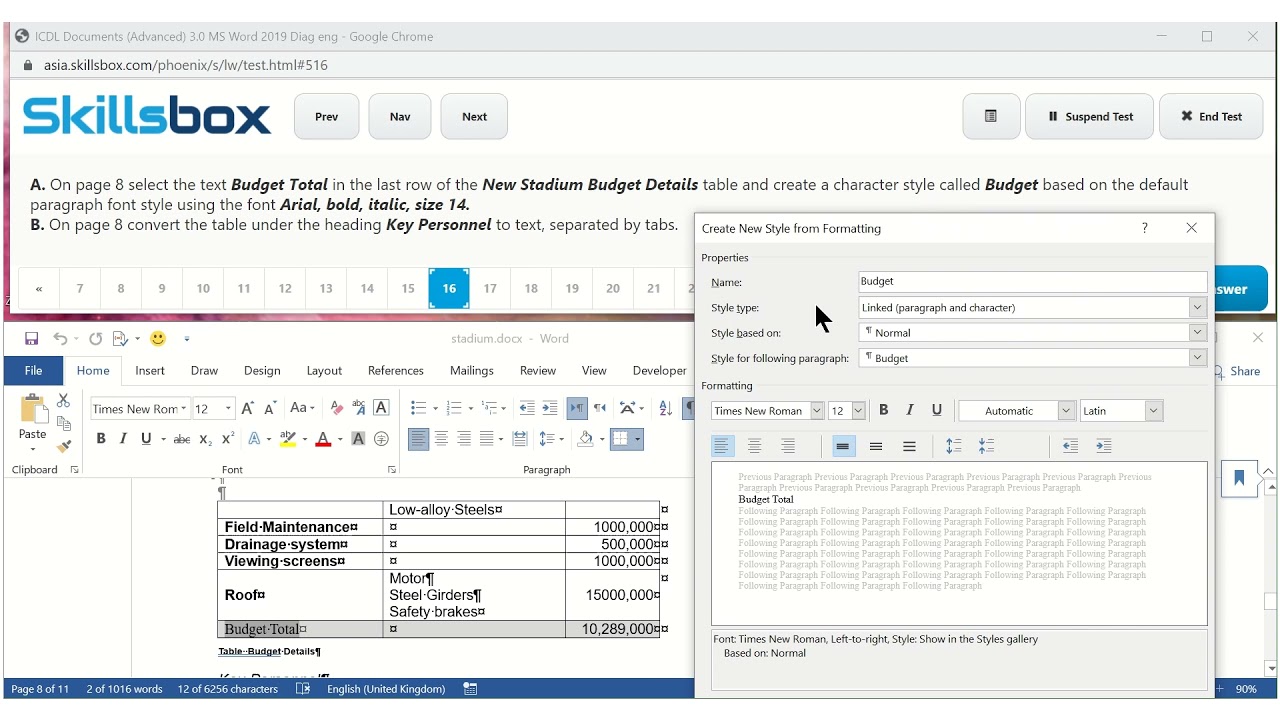 ICDL Advanced Word 2019 | Q11 - Q20 | Diagnostic Test