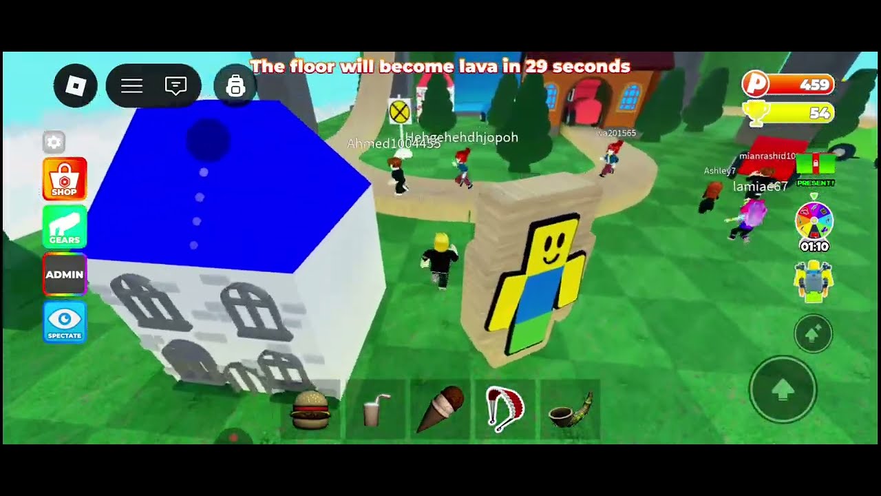 The floor is lava game #Roblox