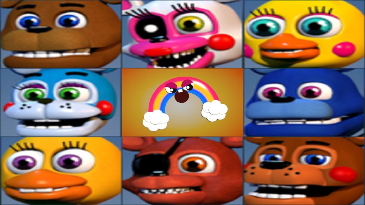 FNAF World Beating Chica's Magic Rainbow with the starting characters