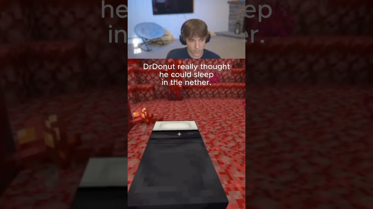 DrDonut thought he could sleep in the nether. #donutsmp #minecraft #drdonut #smp