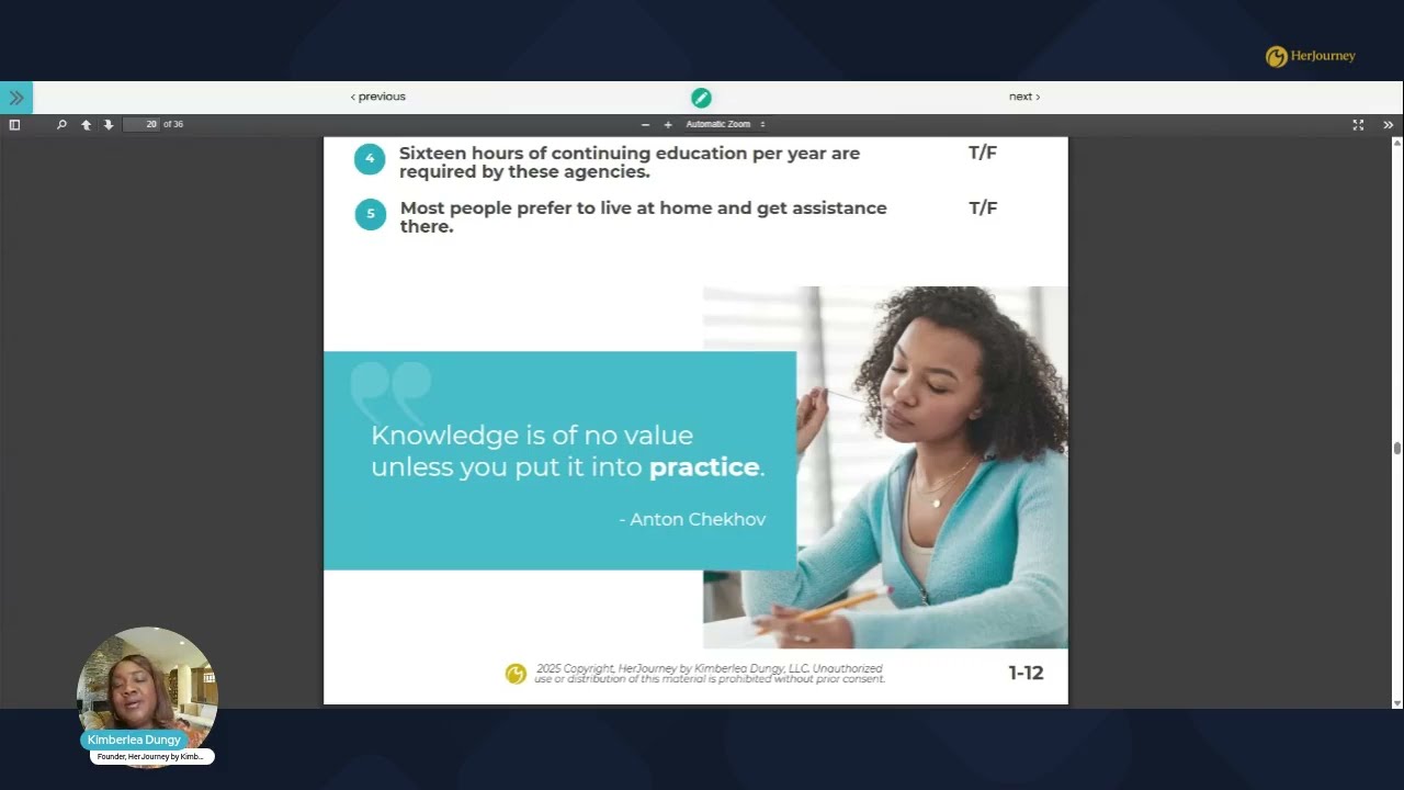 Module 1   HerJourney HHA Certification: Section C: Common Service Settings 1