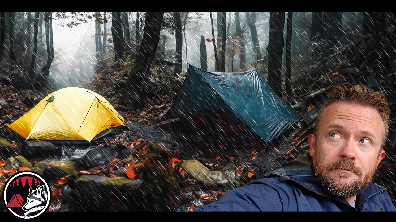 Severe Thunderstorm Warning - Relaxing Camp in Heavy Rain and Thunderstorms - ASMR Adventure
