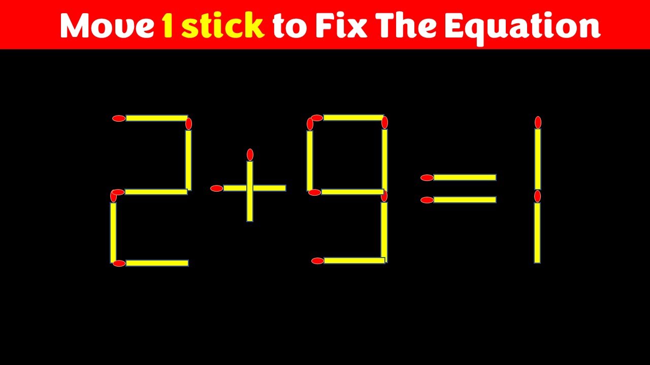 Matchstick Puzzle - Move Stick To Fix The Equation #matchstickpuzzle #simplylogical