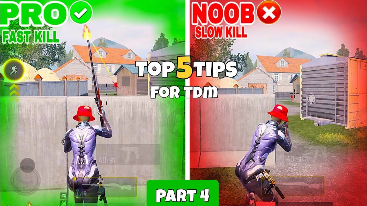 PUBG Mobile.Part 4. Top 5 Tips For TDM  Noob❌ Pro ✅ Trick