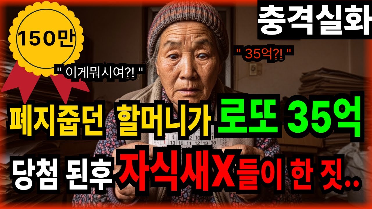 🔥충격실화🔥로또1등 당첨된 할머니..하지만 비극의시작이였다..ㅣ충격실화ㅣ시니어사연ㅣ오디오북ㅣ