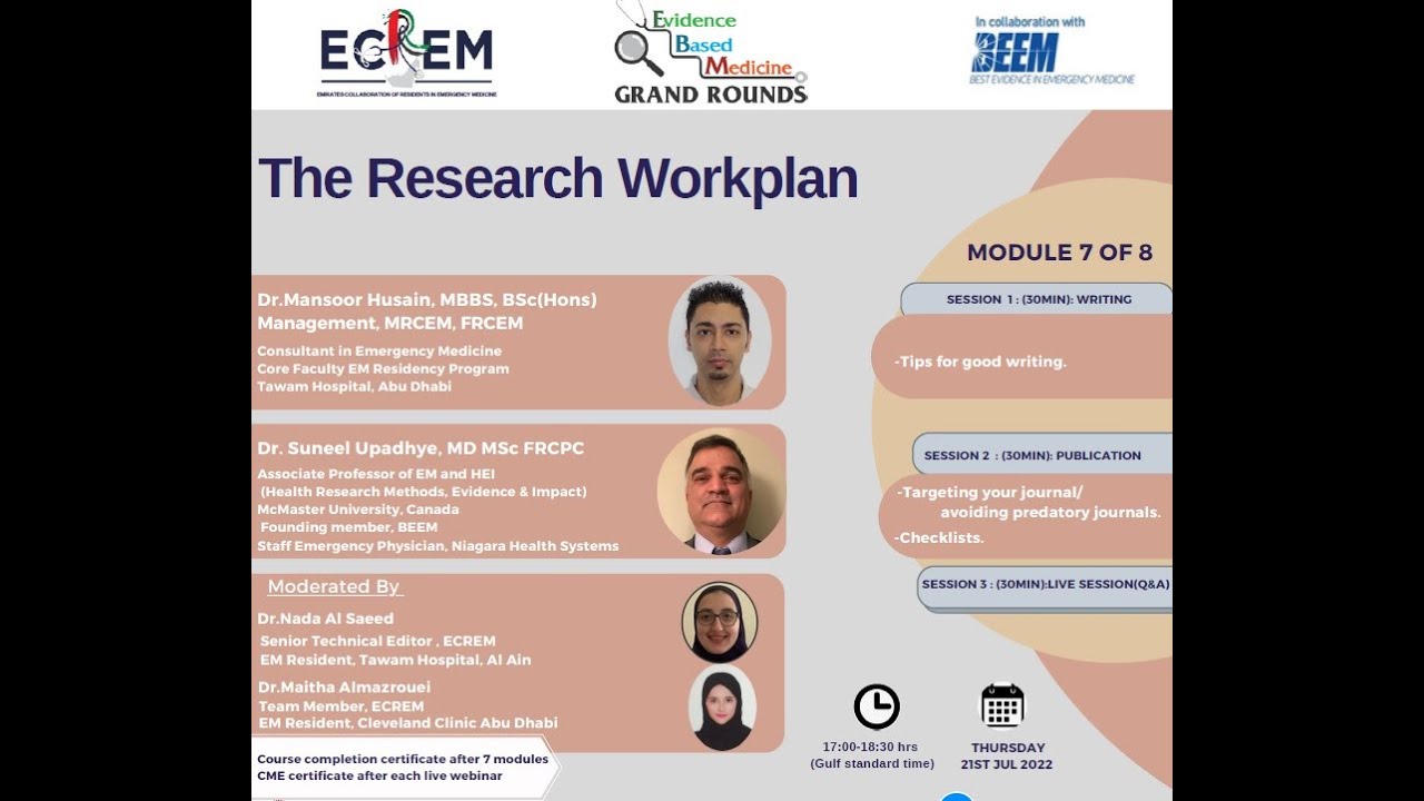 EBM Grand Rounds - The Research Workplan Module 7