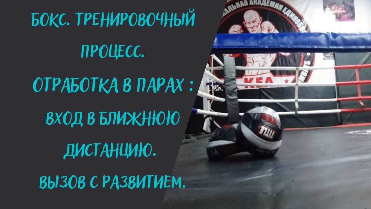 БОКС. Тренировочный процесс.отработка в парах :вход в ближнюю дистанцию. вызов с развитием.