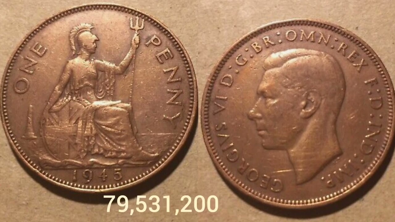 UK 1945 ONE PENNY Coin VALUE + REVIEW George VI
