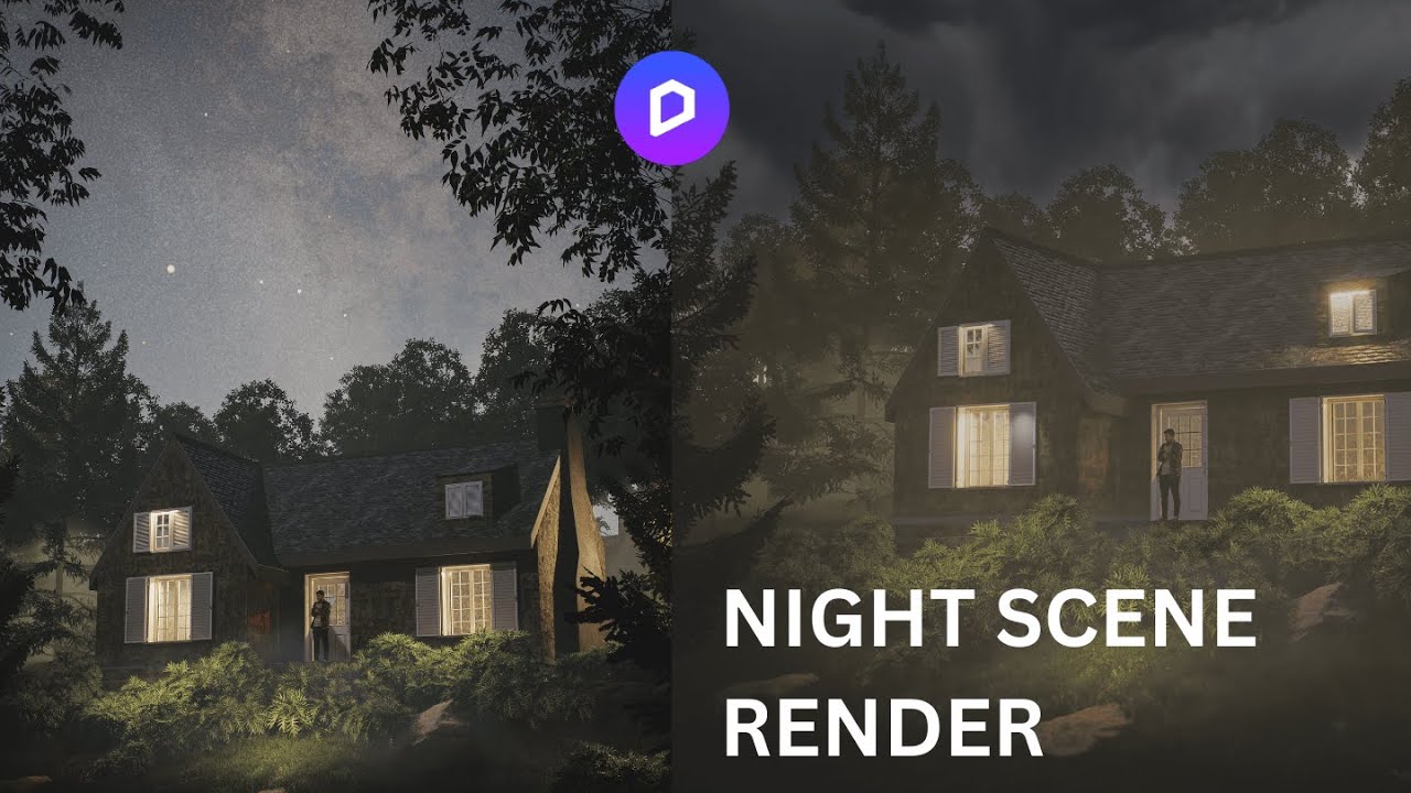 D5 Render Night Scene Tutorial + Photoshop Post Production | Ultra Realistic Night Rendering