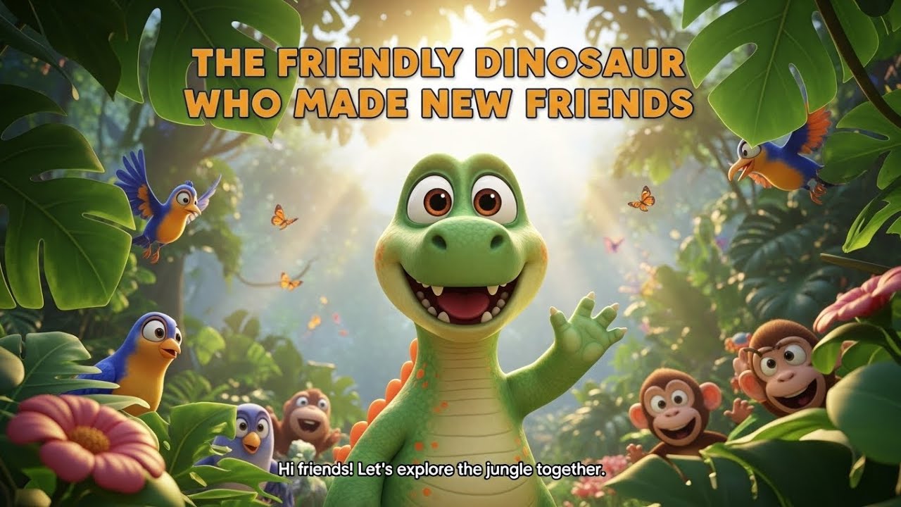 🌟The Friendly Dinosaur Who Made New Friends | Bedtime Stories #kids #stories #bedtimestories