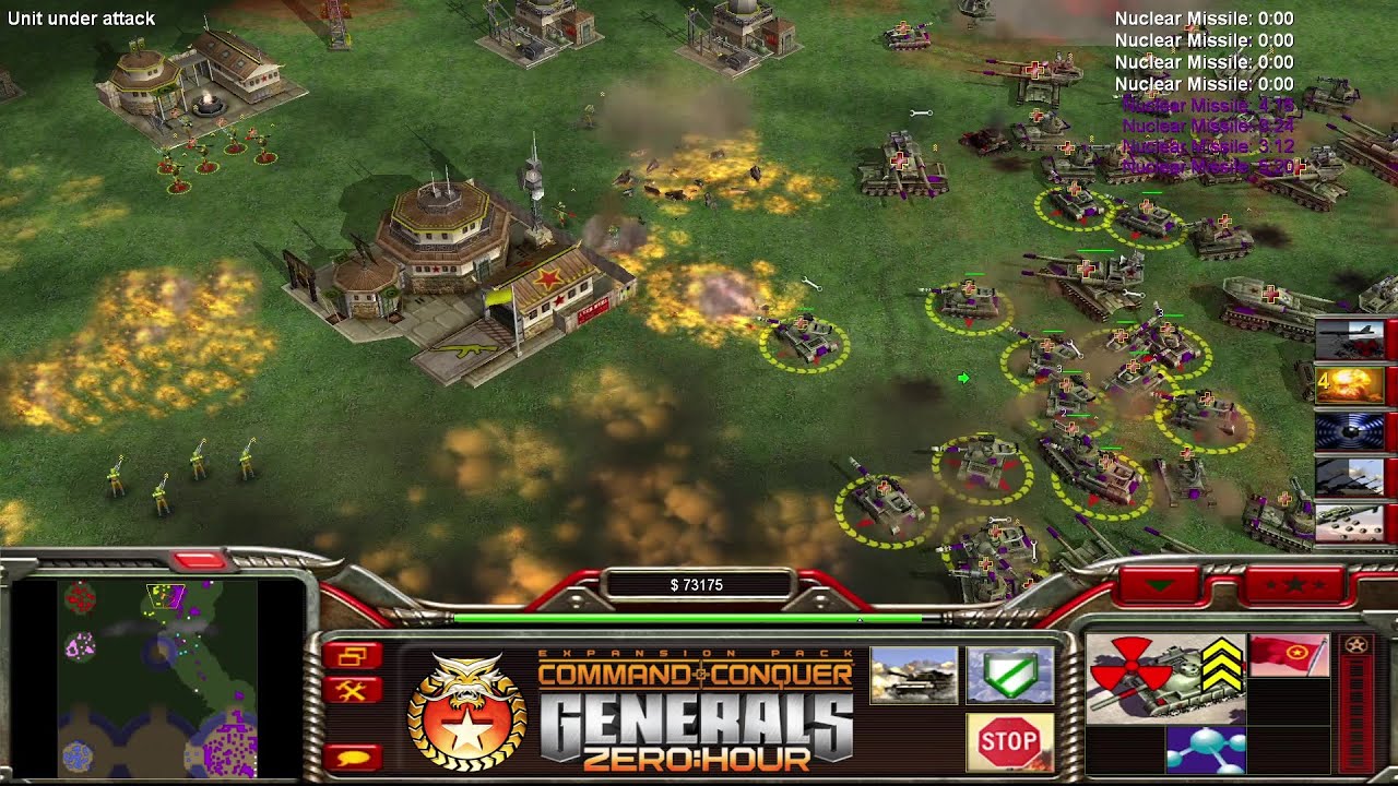 C&C Generals - Zero Hour: 1 vs. 7 - Nuke vs. 7 Hard Generals (No Retreat)