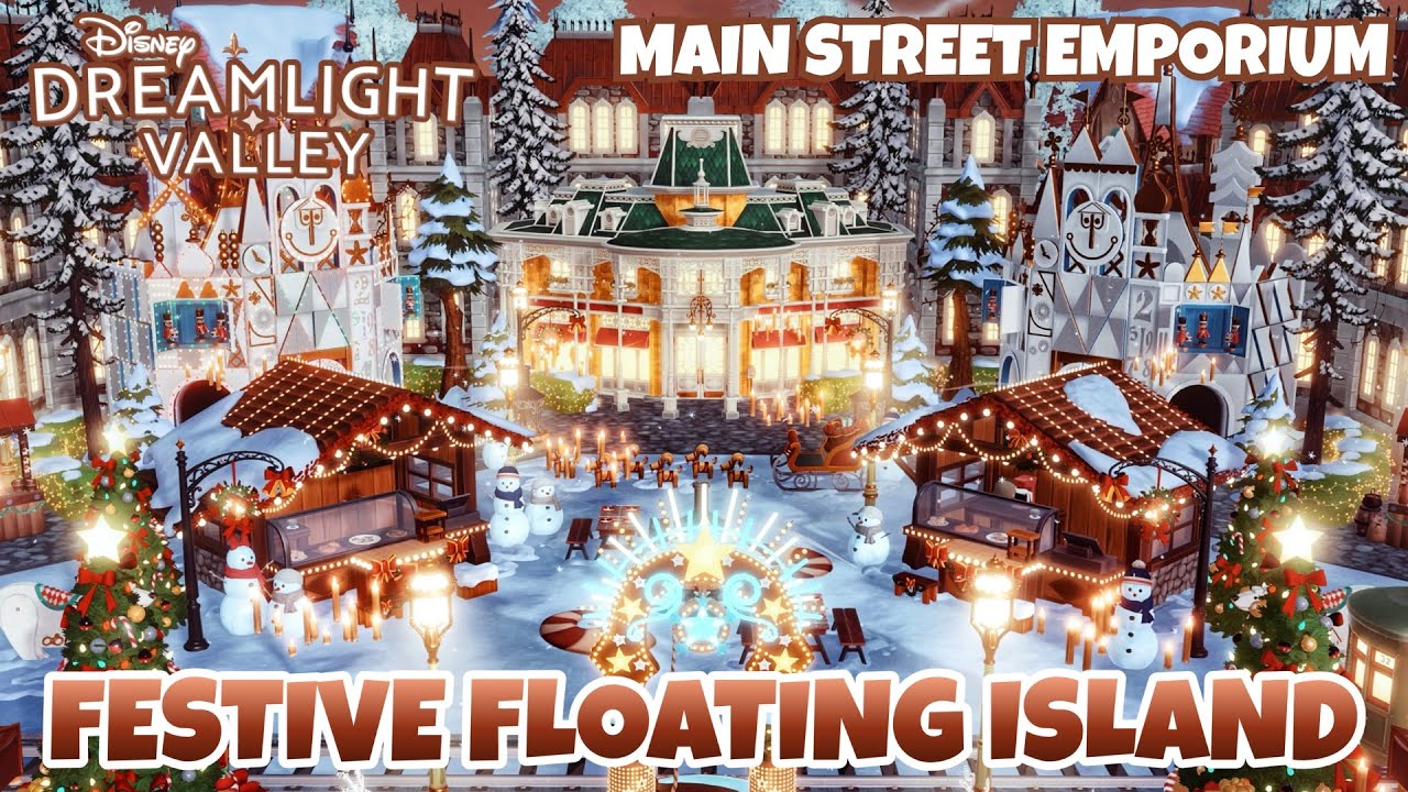 HOLIDAY MAIN STREET FLOATING ISLAND DESIGN | Disney Dreamlight Valley | Winter Warmth Star Path