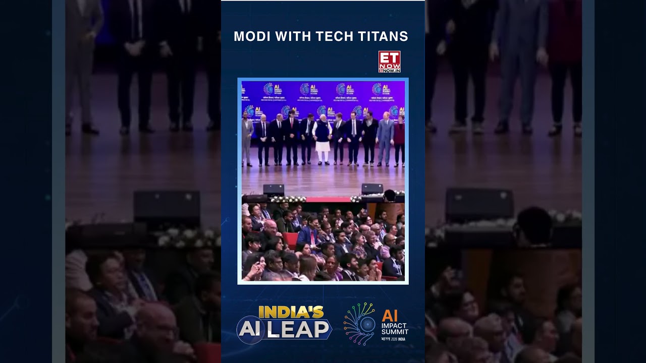 Global Tech CEOs Pose for Family Photo with PM Modi at India AI Summit | Breaking News | ET Now
