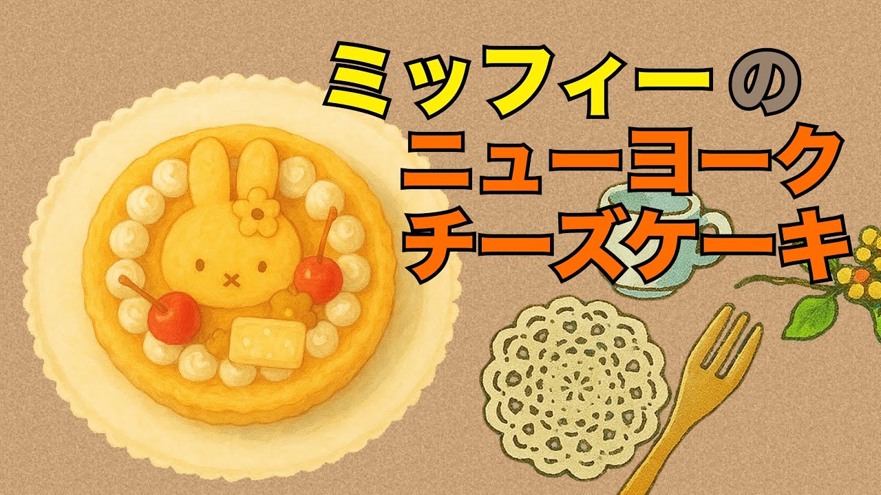 【かわいすぎるスイーツ🎂】お祝いにぴったり♡ミッフィーの濃厚ニューヨークチーズケーキの作り方