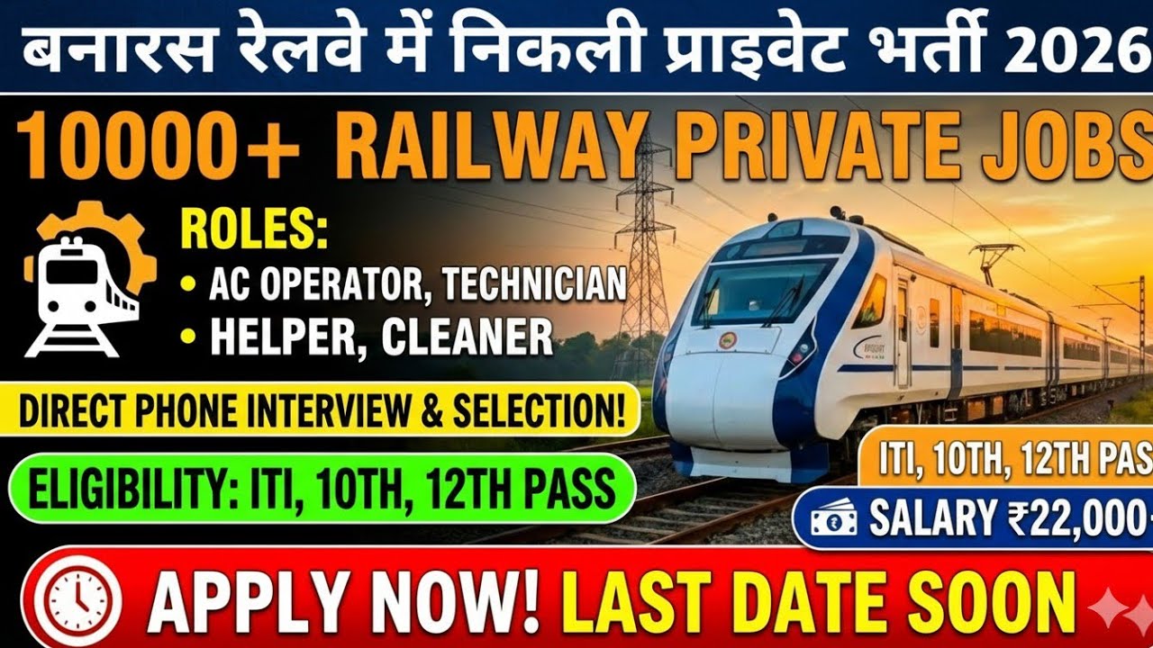 Banaras railway private job 2026 | Banaras railway private contractor job | railway private job 2026