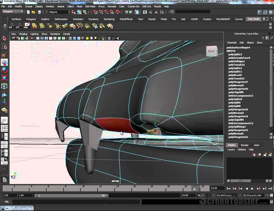 How to model a tooth in Maya
