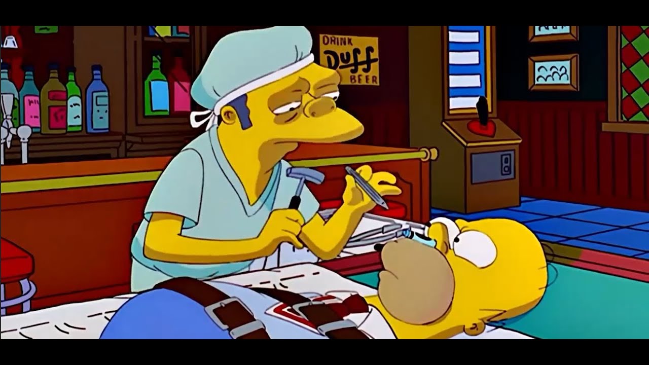 Simpsons! 심슨 호머의 콧구멍에 박아대는 네드