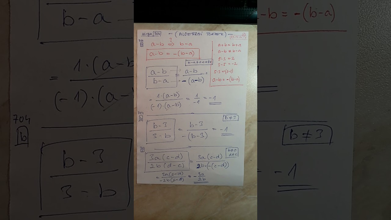 Algebrai törtek egyszerűsítése - videósorozat a BS-Studio - Matematika videótárban 