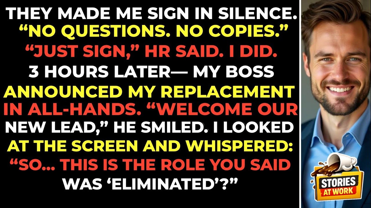 They Made Me Sign in Silence — Then Announced My Replacement 3 Hours Later...