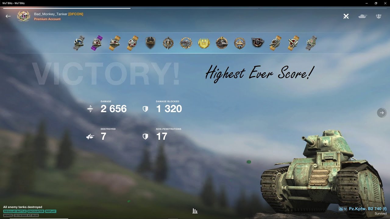Bad Monkey Tanker Pz.  B2   Highest Score World Record