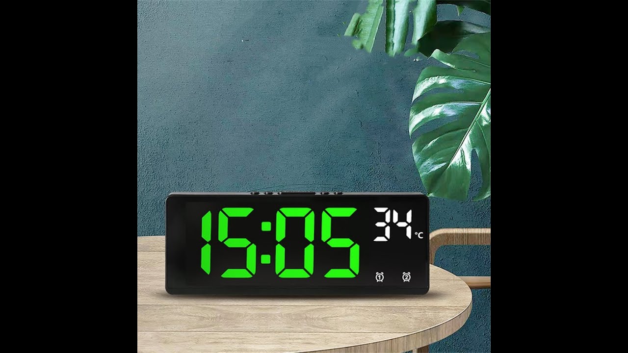 Voice Control Digital Alarm Clock Temperature Dual Alarm Snooze Desktop Table Clock Night Mode