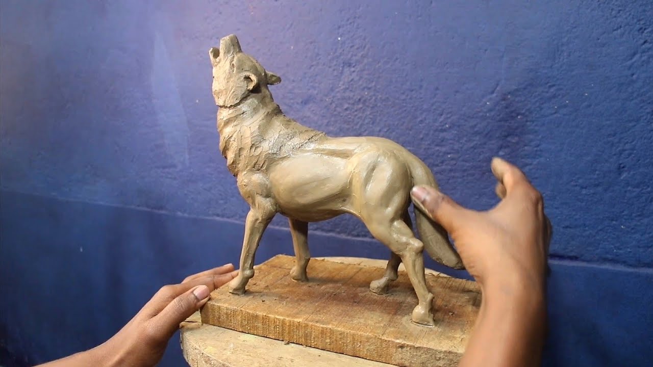 How to make wolf with clay | clay modelling animals