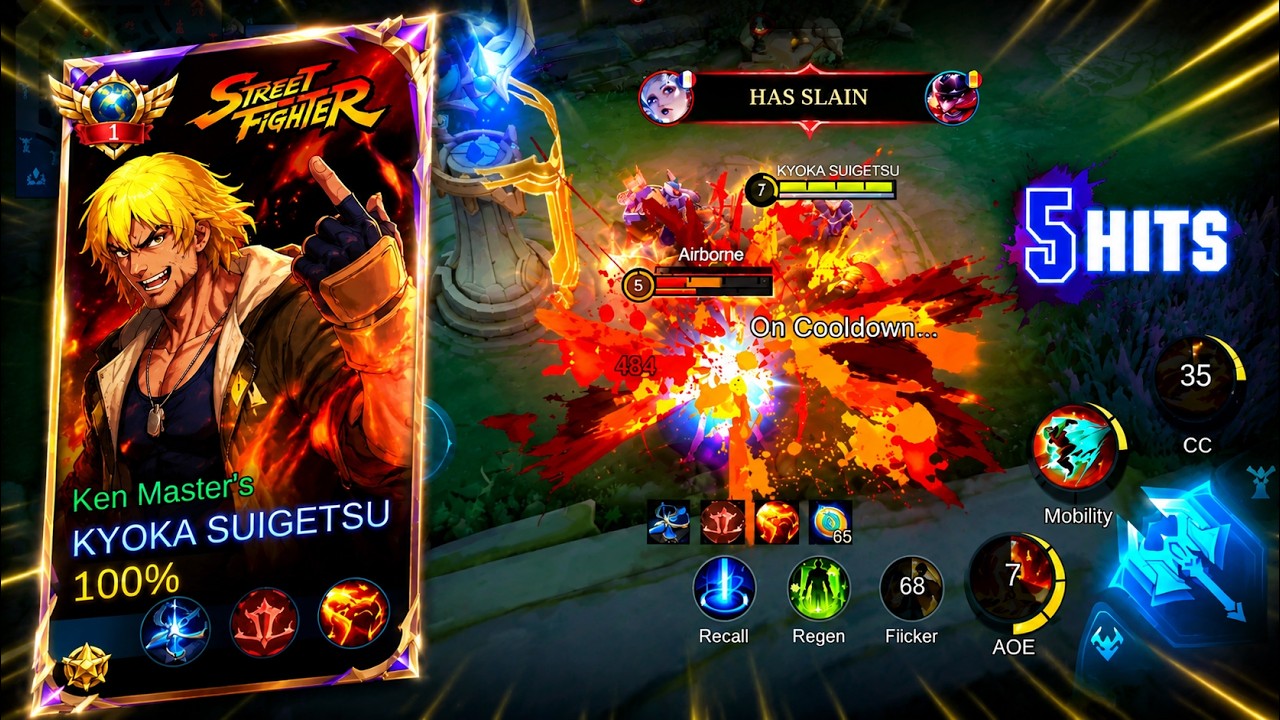 GAMEPLAY SKIN BARU ‼️ - STREET FIGHTER KEN x CHOU | MOBILE LEGENDS INDONESIA