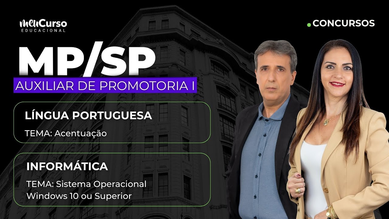 Aula Inaugural | Auxiliar de Promotoria I do MP/SP | Língua Portuguesa e Informática | MeuCurso