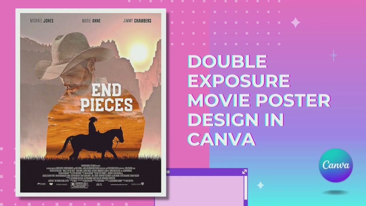 Trying My Favorite Design, a Double Exposure Poster Using Canva