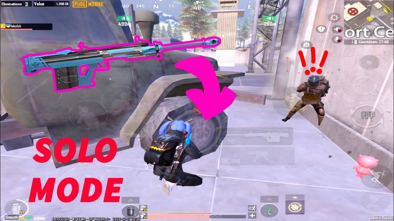 MATCH WITH ACTORS 🧠 | SOLO MODE ARCTIC BASE 300K | PUBGM METRO ROYALE CH30