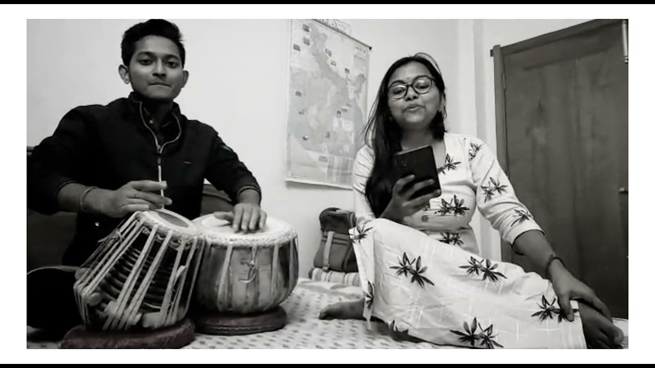 Mone pore Rubi Roy ❤ Meri Bheegi bheegi si | Tabla version With brother Rajat..💞😇