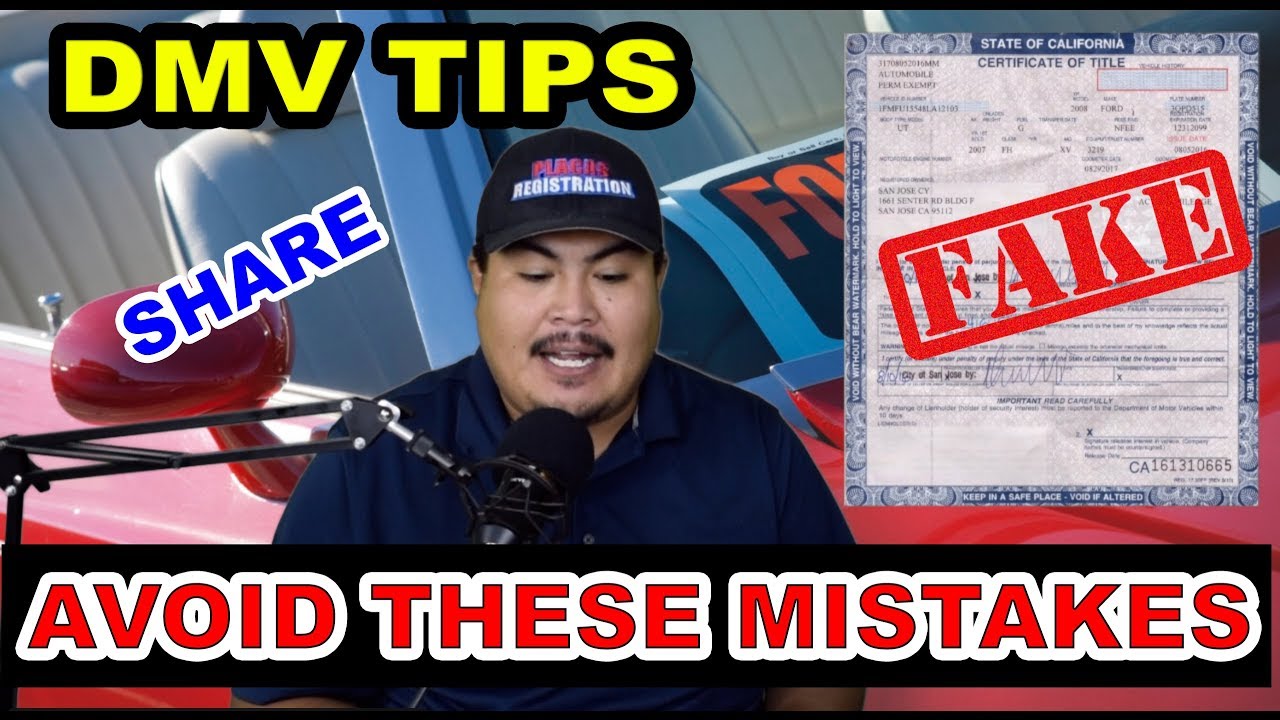 DMV Tips: CAR FLIPPERS & BUYERS BEWARE! Fake Title California Registration & Title