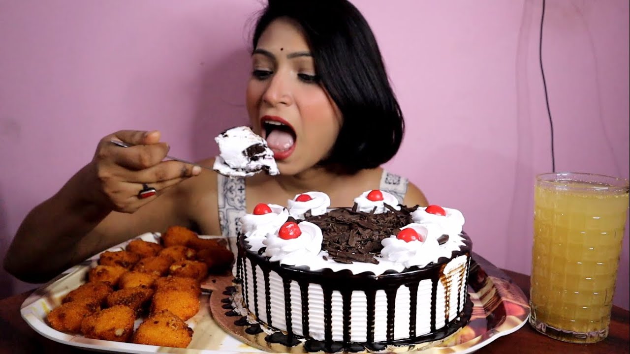 Black Forest Cake At Home | ASMR challenge | Black Forest | Cake Challenge | Mukbang | Cake Eating