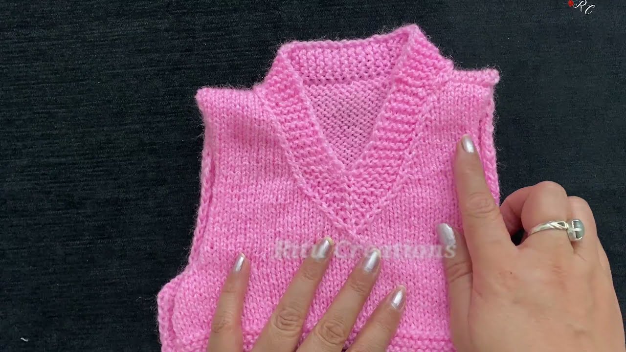 Knitting Garter V Neck Without picking up stitches attached ||बिना फंदे उठाए गला कैसे बनाये ||