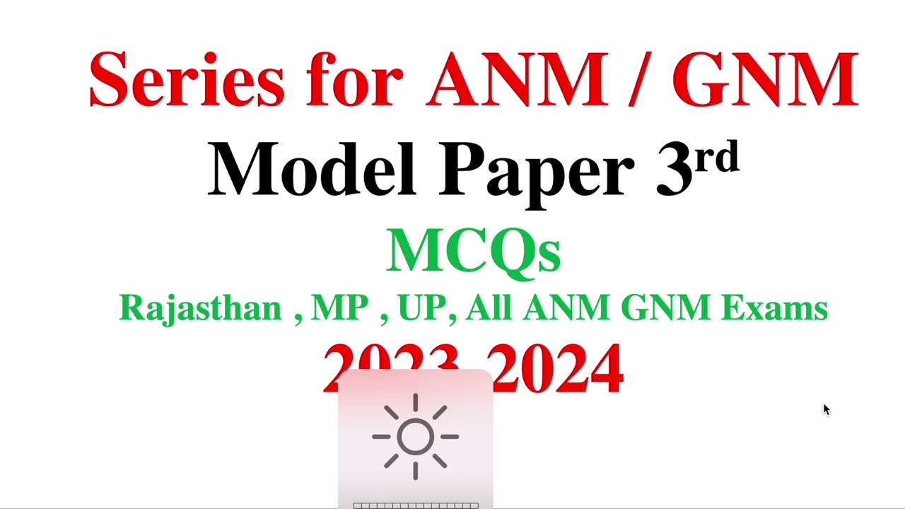 2023 ANM / GNM / Staff Nurse Model  paper solved MCQs | paper of Staff nurse 2023-2024