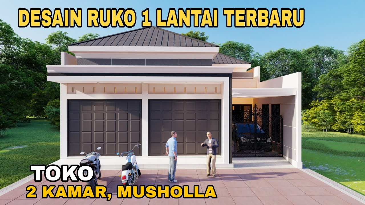 Desain Rumah 1 lantai+Toko//Desain ruko 11x13m 1 lantai