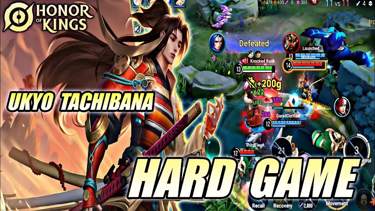 UKYO TACHIBANA HONOR OF KINGS (HOK) HARD GAME SOLO RANKED | BEST JUNGLE HOK