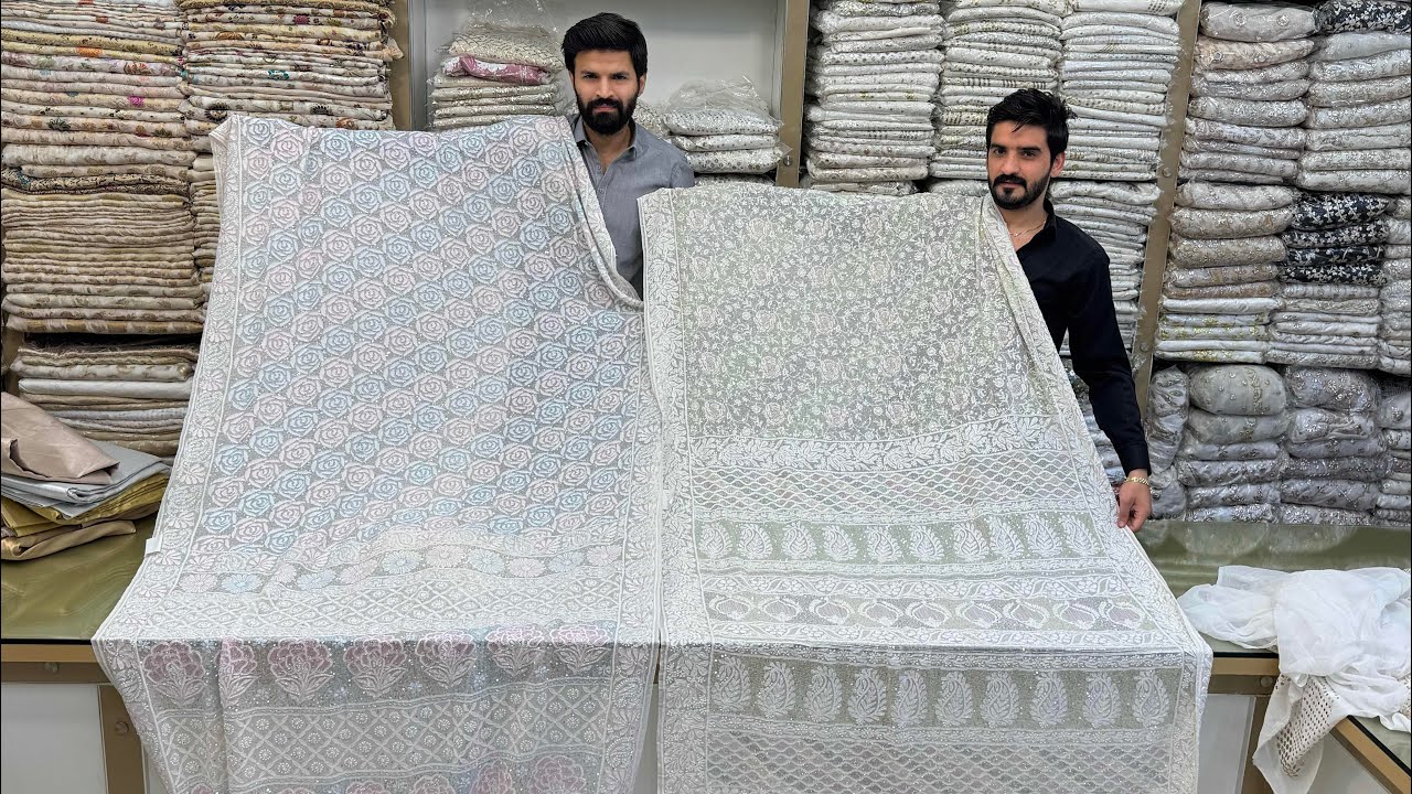 Indian Designer Chikankari Saree | Manish Mahotra Lehnga | Rawsilk Chunri Gotapatti Suits