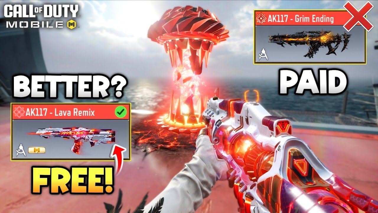 Is the Free Mythic AK117 - Lava Remix is better than the Paid one!
