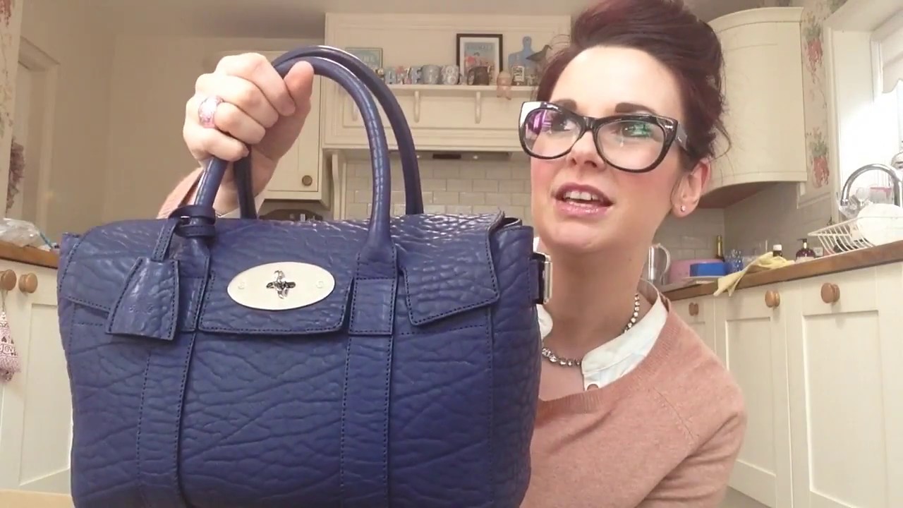 Unboxing & reveal of a mulberry indigo small Bayswater shrunken calf indigo bag wow what a handbag