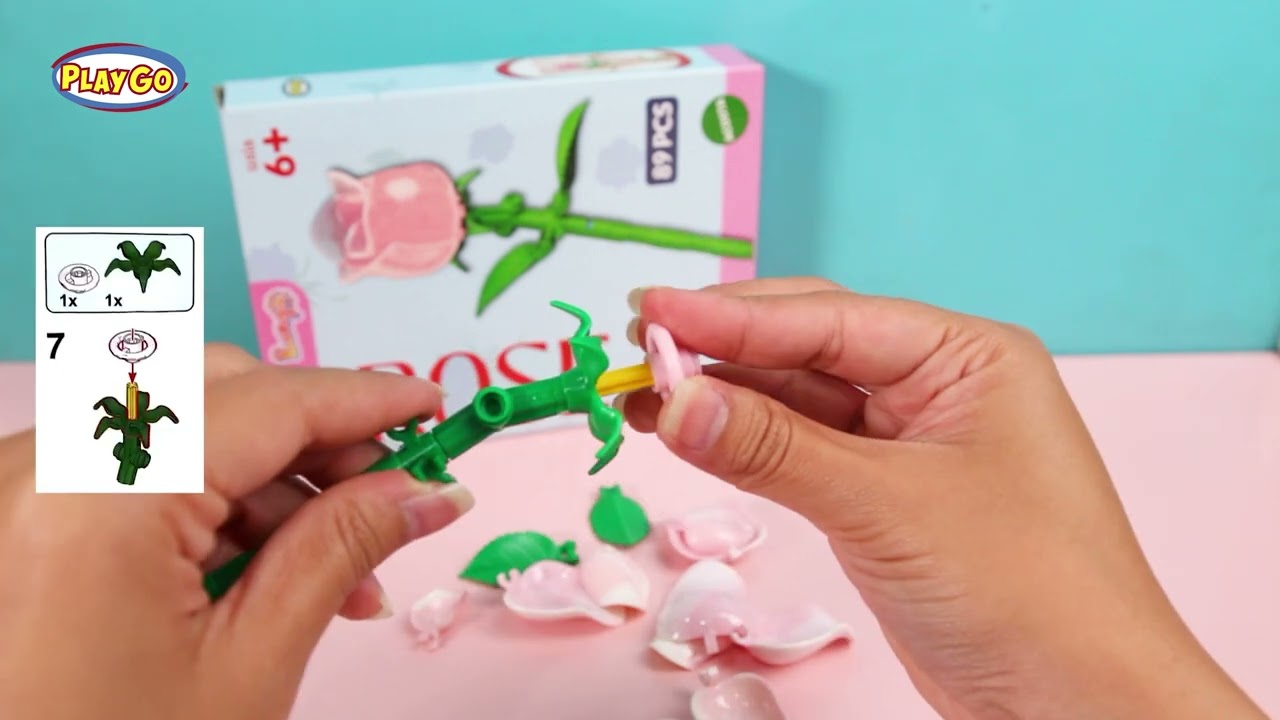 Cara Merakit Mainan Playgo Rose Mawar | Tutorial Bricks Bunga Bouquet