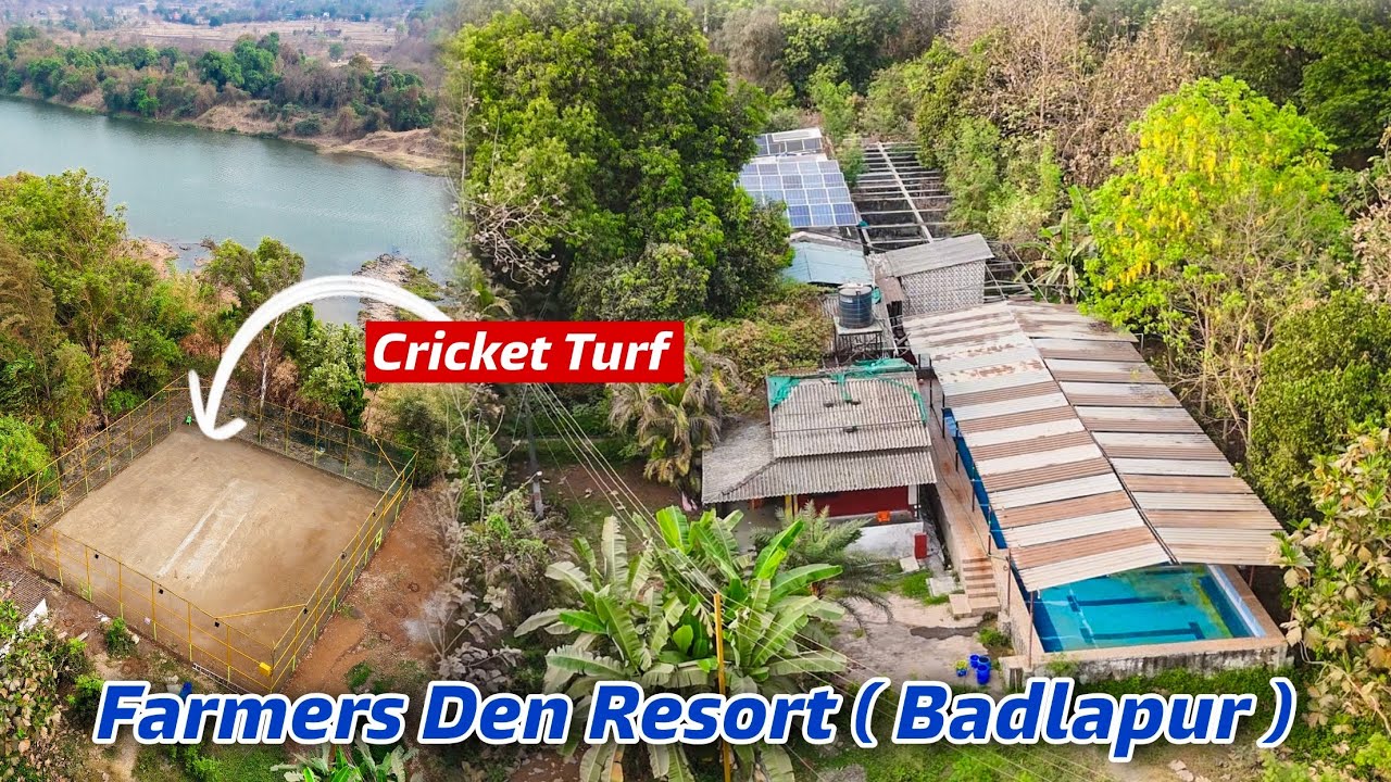 Farmers Den Resort ( BADLAPUR ) | Riverside farmhouse with Cricket Turf