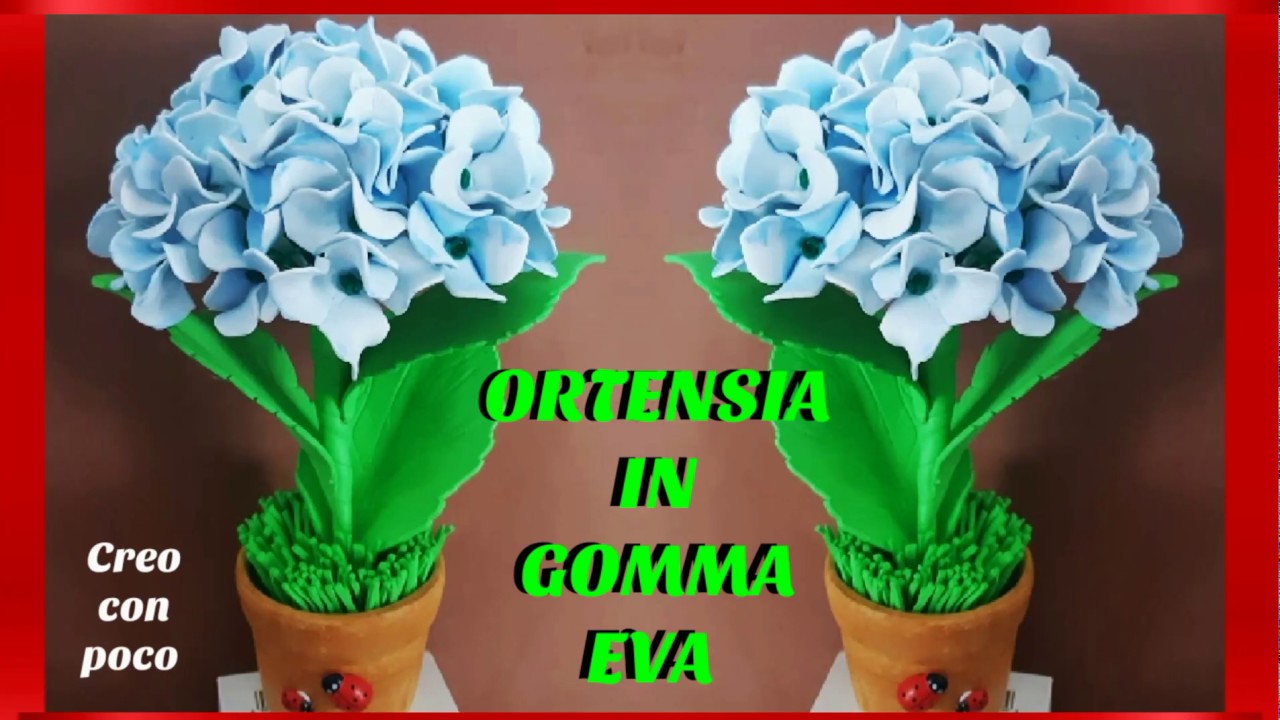 FAI DA TE ORTENSIA FIORE REALISTICA IN GOMMA EVA CREPLA O FOMMY SEMPLICE SENZA STAMPI,IDEA REGALO