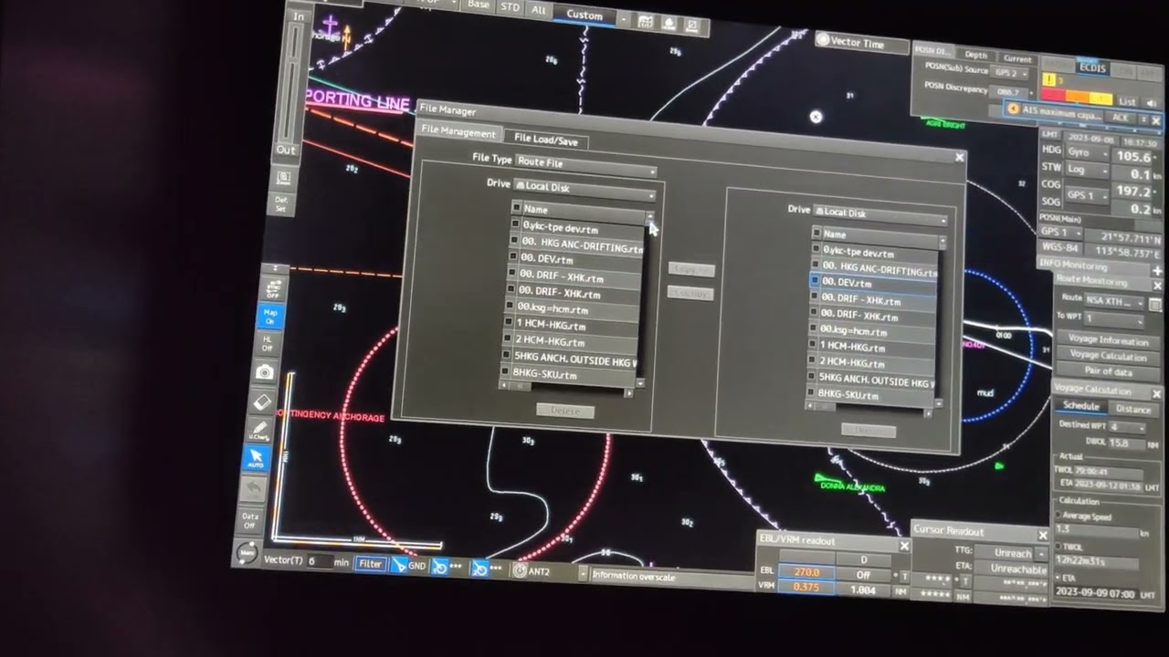 TRANSFER ROUTE FROM ECDIS TO RADAR