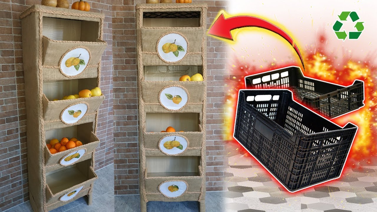COMO HACER MUEBLE con cajas o HUACALES para FRUTA y verduras