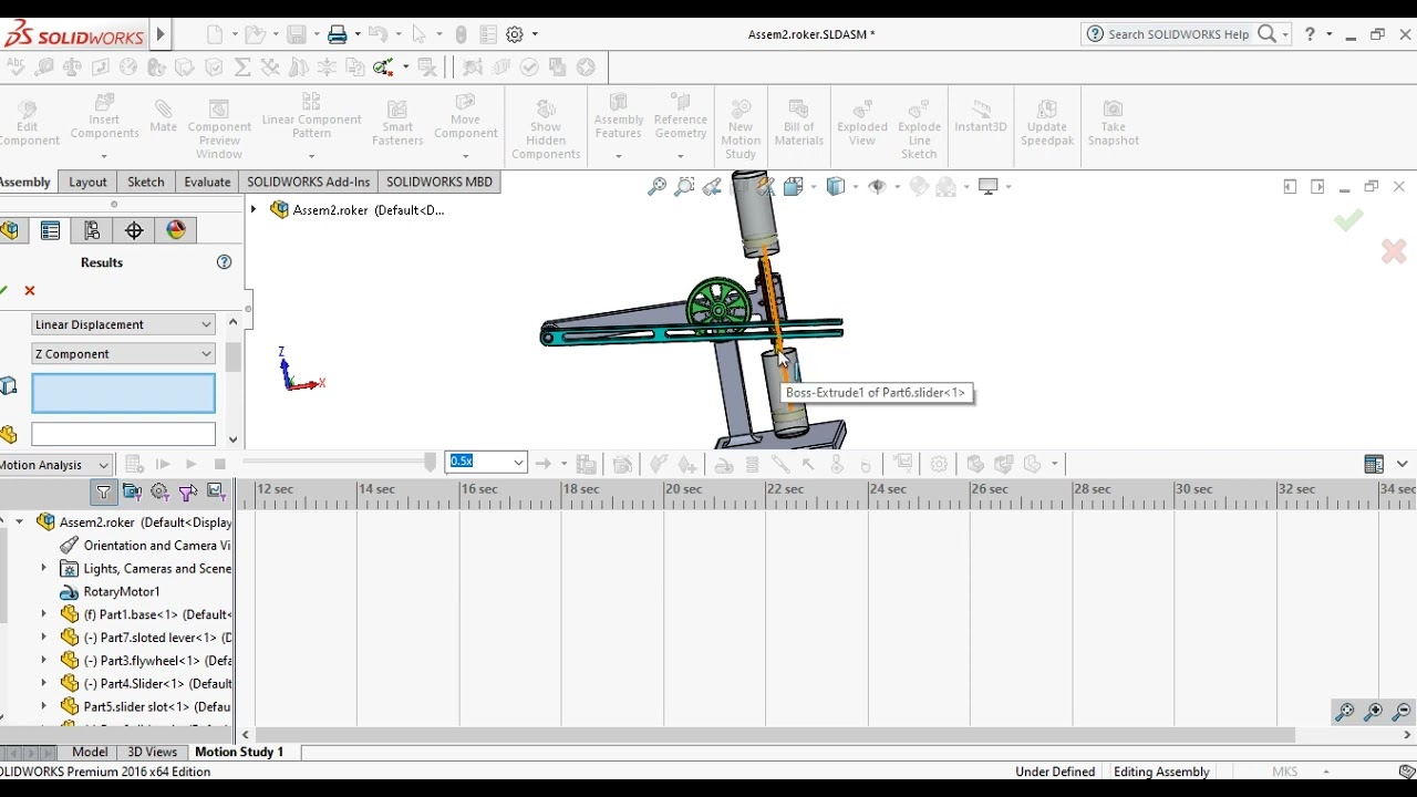 how to make motion analysis in solid work