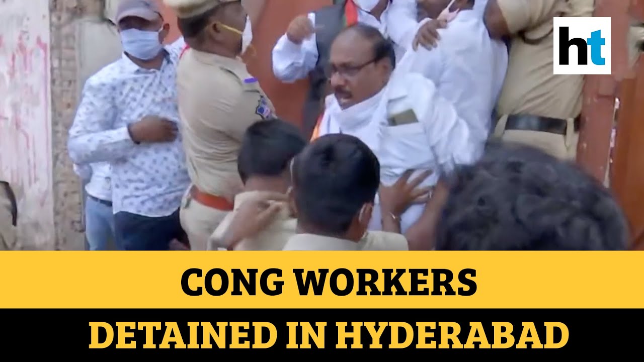 Congress workers detained in Hyderabad for protesting over rising fuel price