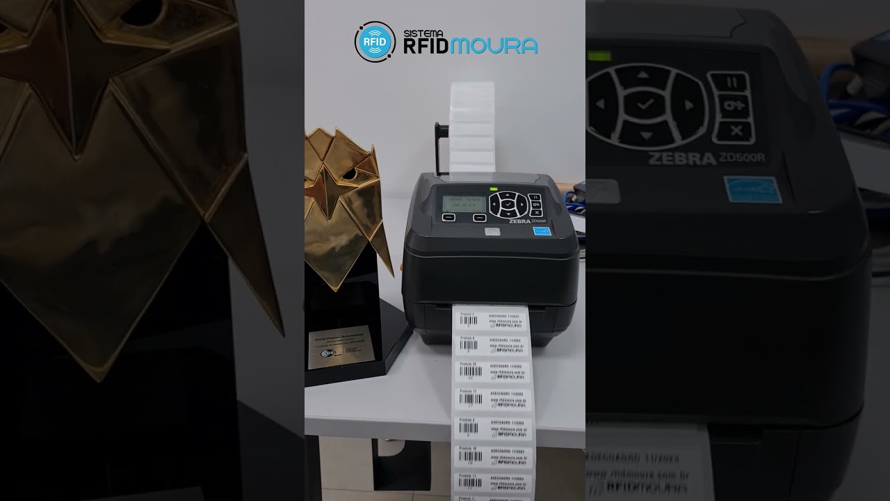 RFID Moura | Impressora Zebra ZD500R Imprimindo com aplicativo RFID Moura Print