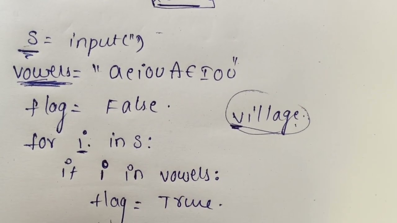 Finding vowels count in python 