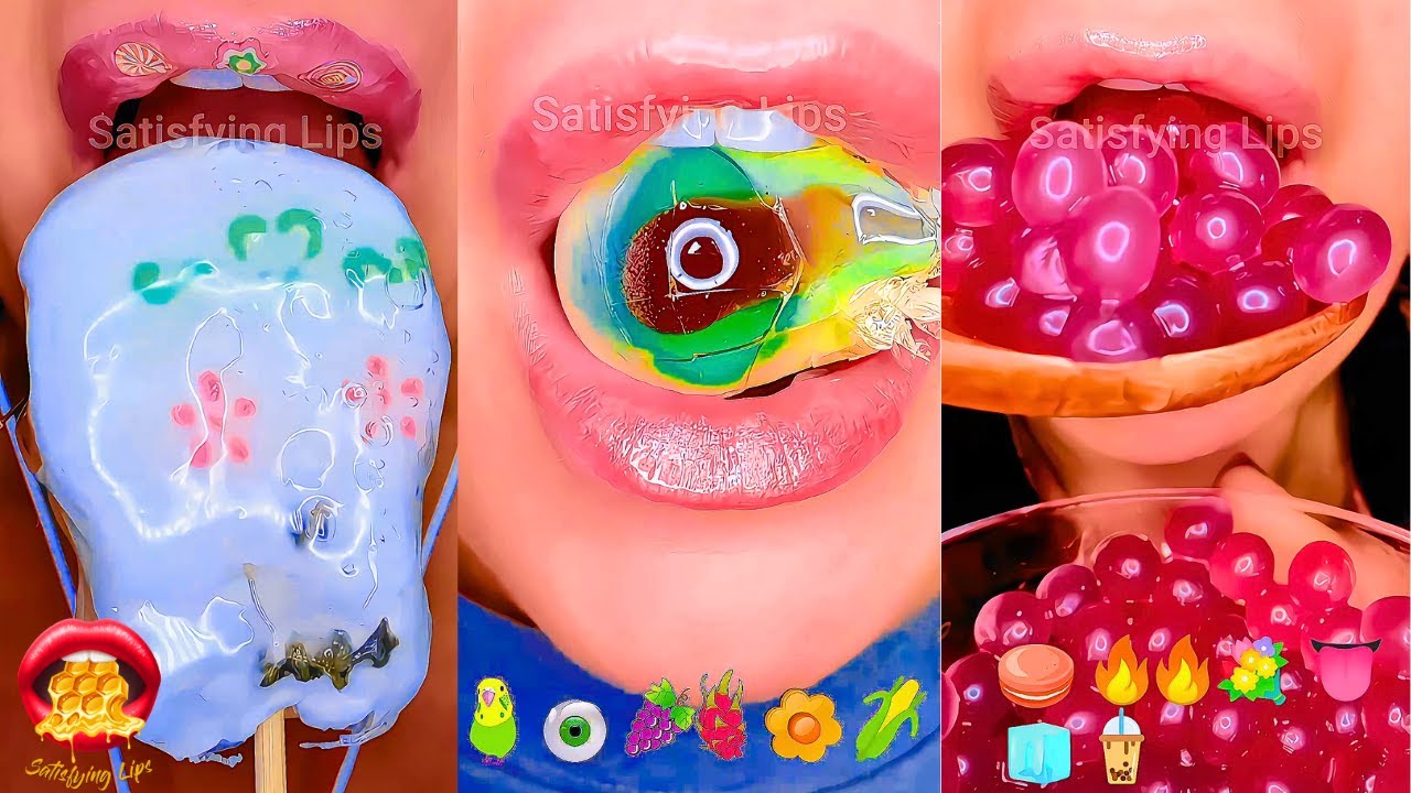 Satisfying ASMR Eating Emoji Food Challenge Compilation Mukbang 먹방